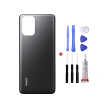 Xiaomi Redmi Note 10 Pro Siyah Arka Cam Kapak Pil Kapağı Tamir Set B7000 Set Siyah
