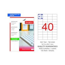Tanex Tw-2040 52,5x29,7mm 100 Lü Lazer Etiketi