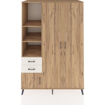 Kronos Dolap 5 Raflı 2 Çekmeceli Tek Askılı 132x59x195 Çam-ça... Çam