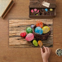 Sepette Renkli Paskalya Yumurtaları Tasarımı 240 Parça Ahşap Puzzle Ahşap Kutuda Mpy50322