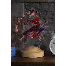Örümcek Adam Spider Man Figürlü Kişiye Özel Gece Lambası, 3d Led Lamba, Spider-man Erkek Çocuk Hediyesi Renkli .