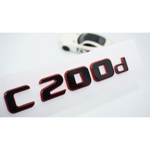 C 200d Bagaj Kırmızı Siyah Abs Yazı Logo Benz İle Uyumlu