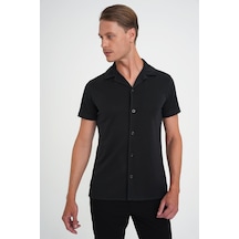 Efor Slim Fit Apaş Yaka Modal Karışımlı Kısa Kol Siyah Gömlek G 1590 Siyah Efor Slim Fit Apaş Yaka Modal Karışımlı Kısa Kol Siyah Gömlek G 1590 Siyah