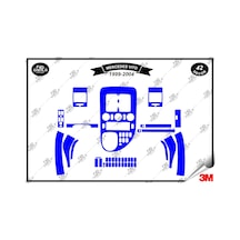 Mercedes Vito 1999-2004 Torpido Konsol Trim Göğüs Maun Kaplama Set 42 Parça Mavi