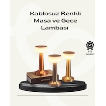 Modern Usb'li Kablosuz Masa Lambası Minimalist Tasarım 3 Farklı Parlaklık Altın
