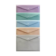 A4 Çıtçıtlı Zarf Dosya 5 Renk Pastel Renkler