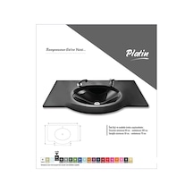 Cam Lavabo Platin Modeli 70 x 56 CM