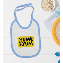 Bk Kids Yum Yum Tasarımlı Mavi Bebek Mama Önlüğü Mavi