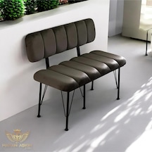 By Hakan Aşkın Siyah Metal Ayaklı Metal Alt Kasalı Line Style New 2024 Sırtlı Bench & Bank Koyu Füme Füme Bbf