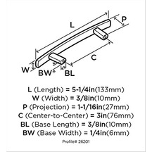 Amerock Zypern 3 İnç 76 Mm Orta Saten Nikel Dolap Çekme 10 Paket