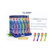 Difas Rainbow Orta Sert Diş Fırçası Medium 12adet