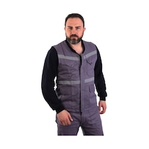 Eser - V Yaka Gabardin Yelek - İş Yeleği - Gri