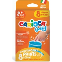 Carioca Bebek Parmak Boyası 8 Renk 8x50 ML Süper Yıkanabilir 2+ Y