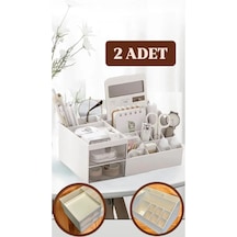 2 Adet Office 2 Çekmeceli Masa Üstü Düzenleyici - Ofis Kalemlik B Beyaz 2 Adet Office 2 Çekmeceli Masa Üstü Düzenleyici - Ofis Kalemlik B Beyaz
