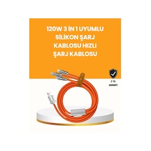 120 W Şarj Ve Veri Aktarımı Kablo- 3 Başlıklı Çok Amaçlı Kablo Yüksek Hızlı
