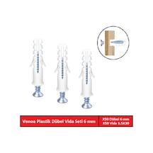 Venoa Ds06 Plastik Dübel Vida Seti 6 Mm 100 Parça