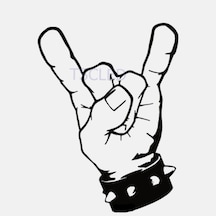 Rock Müzik Çıkartma Metal El Sivri Araba Sticker