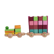 Mr. Quokka Ahşap Tren - 16 Küp Bloklu
