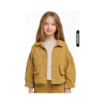 Xo Kids Sivri Yakalı Çift Cepli Çıt Çıt Kaplamalı Kız Çocuk Gömlek 5-14 Yaş 24216 Fıstık Yeşil
