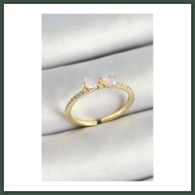 Bezos Pirinç Fiyonk Figürlü Zirkon Taşlı Gold Renk Ayarlanabilir Kadın Yüzük Nhr 38917796