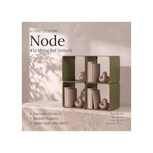 Node 4 Lü Modüler Metal Komodin Açık Raflı Küp Tasarım Başucu Sehpası Yeşil - 940098009 Yeşil