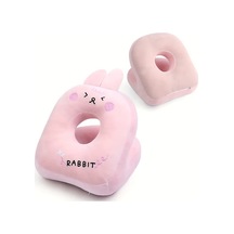 Elmpaly Pembe Masa Başı Yastığı Ofis Seyahat İçin Ergonomik Boyun Sırt Destek Yastığı Pembe Renk