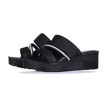 Apella 426-7 Zilan Siyah Kadın 7cm Topuklu Terlik 001