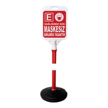 Maskesiz Girmek Yasaktır Sosyal Mesafe Bariyer Uyarı Dubası