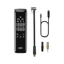 Dijital Taşınabilir/kablolu/oto Hava Kompresörü Cz017 3 Başlıklı Araç Lastik/top Şişirme Pompası/led Işıklı / 120w Güç / 5 Ayarlanabilir Mod/lastik Basıncı Algılama/siyah