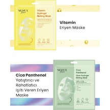 Dermal Vitamin Ve Cica Canlandırıcı Yatıştırıcı Eriyen Maske Seti Kore Maske Seti 34 Gr.
