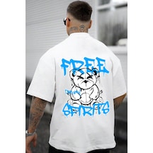 Unisex Free Baskılı Tasarım Tshirt Beyaz