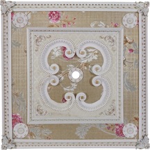 Kare Beyaz Altın Saray Tavan 90x90 Cm