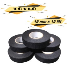 Tüylü Bez Bant Elektrik Kablo Bandı 19 Mm X 15 Metre 5 Adet