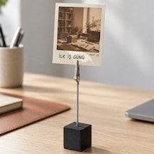 10'lu Metal Not Tutucu Metal Kıskaçlı Notluk Siyah Masaüstü Not Tutacağı
