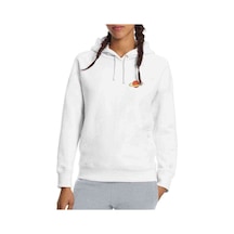 Jüpiter Göğüs Baskılı Beyaz Kadın Kapşonlu Sweatshirt