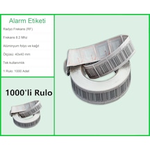 4x4 Cm Barkodlu Alarm Etiketi Rf Radyo Frekans 1 Rulo: 1000 Adet