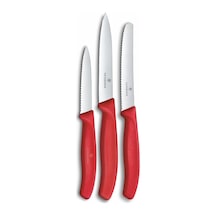 6.7111.34c1 Swiss Classic 3lü Bıçak Set, Kırmızı Çok Renkli
