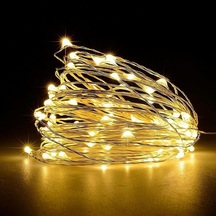 50 Led Pille Çalışan Bakır Tel İç Mekan Dış Mekan Yatak Odası Düğün Dekoru Parti Noel Ağacı Dek Standart