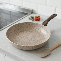 Papilla Maxi Tava - İç Ve Dış Beyaz Bronz Magma Kırçıllı Yanmaz Yapışmaz Aile Boyu Pişirme Tavası 30 Cm Ve Çok Renkli