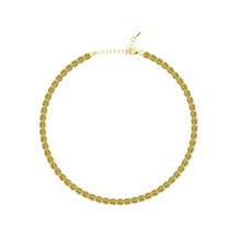 Merano Design 5mm Sarı Su Yolu Gold Choker Gümüş