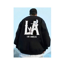 Tarzsokak Manfinity Emrg Letter Graphic Sweatshirt Siyah