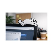 Temungur 2 Li Siyah Beyaz Sevimli Kedi Masa Süsü Minimal Ofis Araç Laptop Dekor Çok Renkli