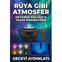 Galaksi Yıldız Projektörü Ve Bluetooth Hoparlör 10 Renk Modlu Renkli
