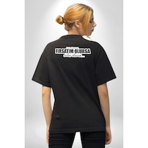 Bela Okumam Fırsatım Olursa Selanı Okurum Yazılı Pamuklu Unisex Oversize Sırt Dijital Baskılı Siyah T-shirt Siyah