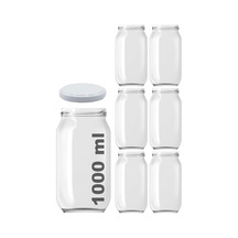 Ayrex Afracam 1000 Ml Konserve Kavanoz Metal Kapaklı Şeffaf Cam 1000 Cc Paşabahçe 6 Adet Beyaz Kapak Genel