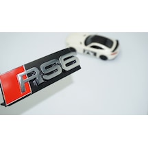 Dk Tuning Rs6 Gümüş Kırmızı 3d Ön Panjur Logo Audi İle Uyumlu