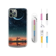 Apple Uyumlu iPhone 12 Pro Max Kılıf Kablo Koruyuculu Ay Ve Kız 1720