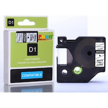 Puun Dymo D1 45020 12mmX7m Şeffaf üzeri Beyaz 720600 Uyumlu şerit