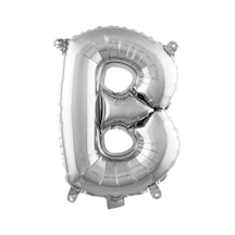 B Harf Gümüş Folyo Balon16 İnç 36 Cm