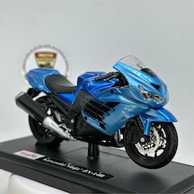 Kawasaki Ninja Zx-14r 1:18 Diecast Metal Model Motosiklet Maisto Mavi